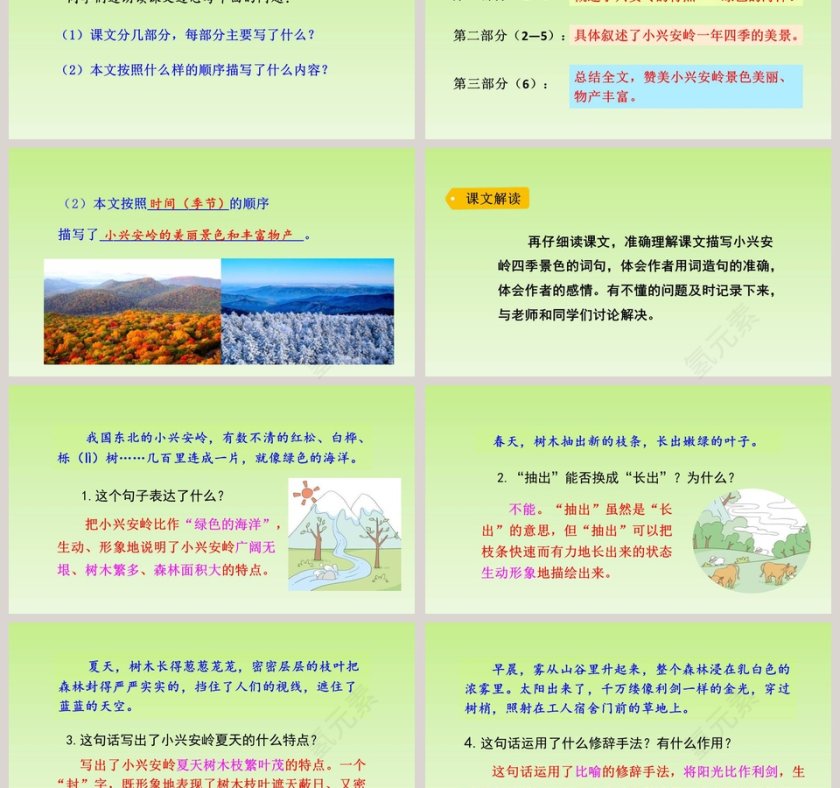 课文解读三年级语文上册美丽的小兴安岭语文课件PPT第3张