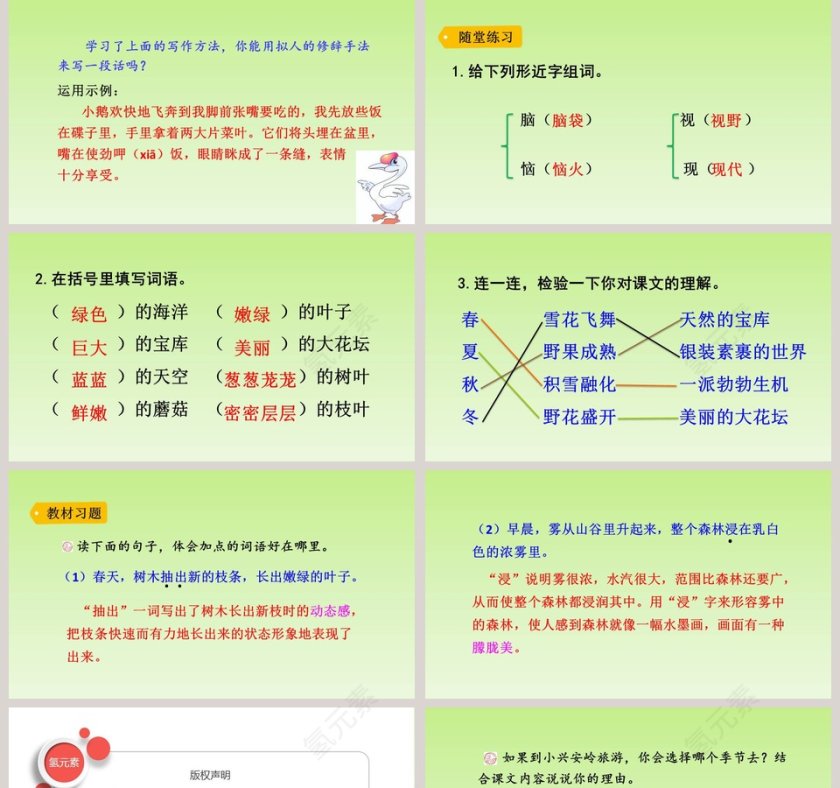 课文解读三年级语文上册美丽的小兴安岭语文课件PPT第5张