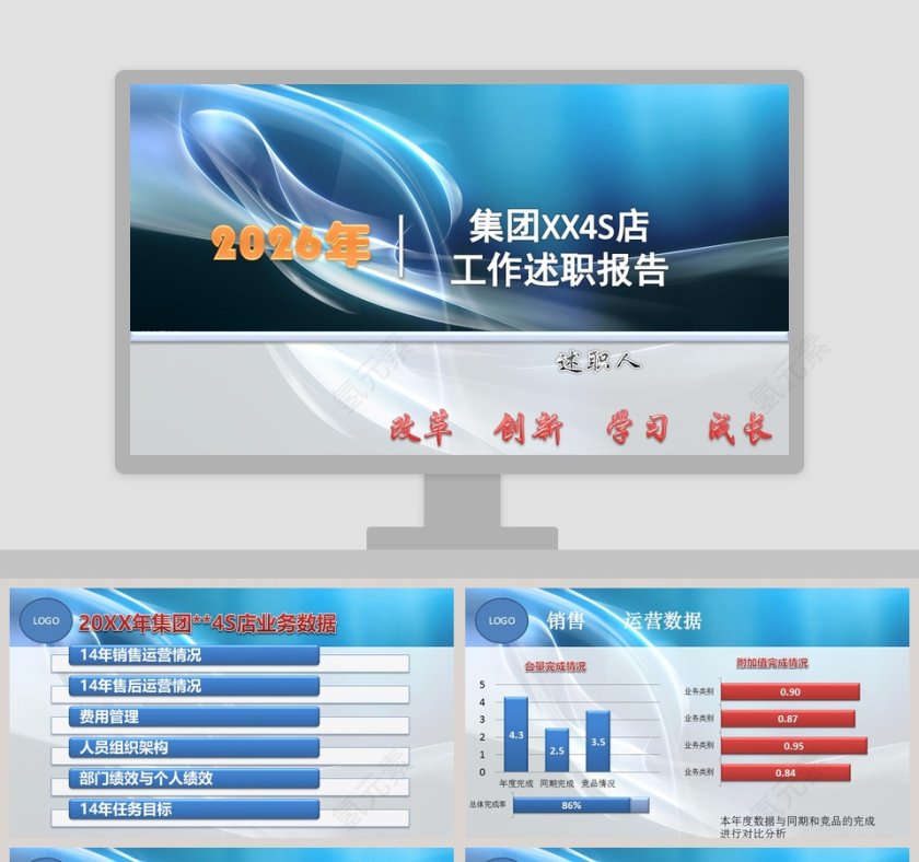 汽车行业通用述职PPT模板第1张