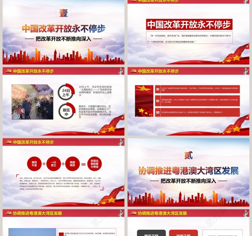 微党课把改革开放不断推向深入PPT模板第2张