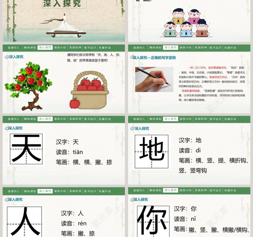 人教部编版一年级语文上册天地人语文课件PPT第3张