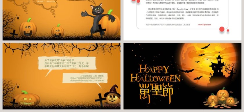 万圣节南瓜灯恐怖主题幻灯片动态ppt模版第3张