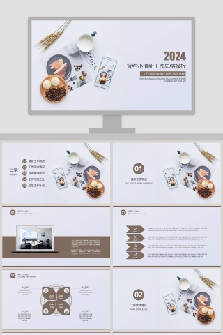 201X 简约小清新工作总结PPT模板