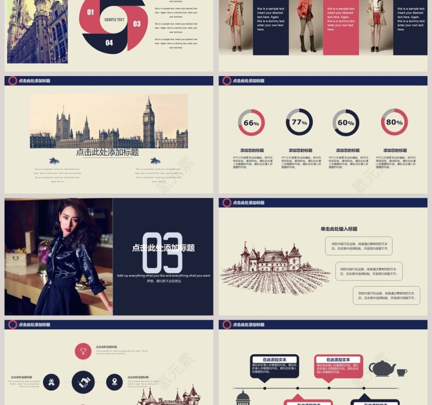 复古英伦风商业计划书PPT模板第3张