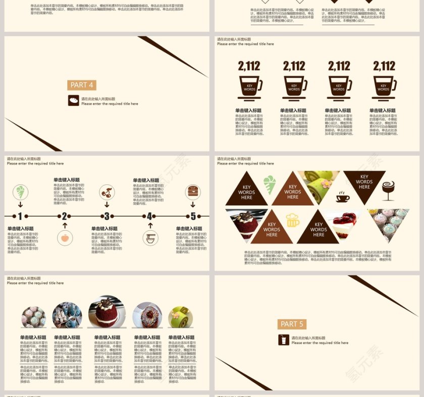 咖啡甜品餐饮行业PPT模板第4张