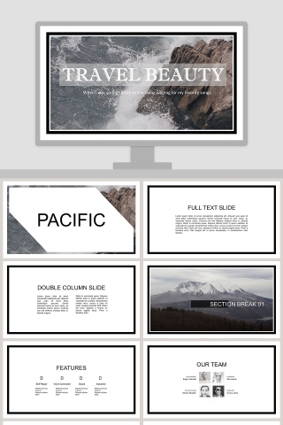 高端杂志风画册风ppt模板广告策划PPT模板 