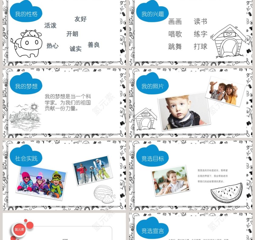 小学生自我介绍模板儿童自我介绍PPT第2张