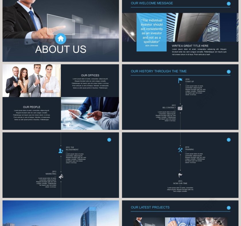 欧美经典商务时尚工作总结PPT模板 第2张