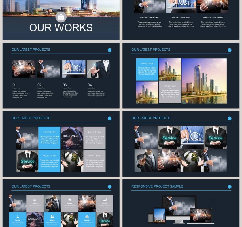 欧美经典商务时尚工作总结PPT模板 第3张