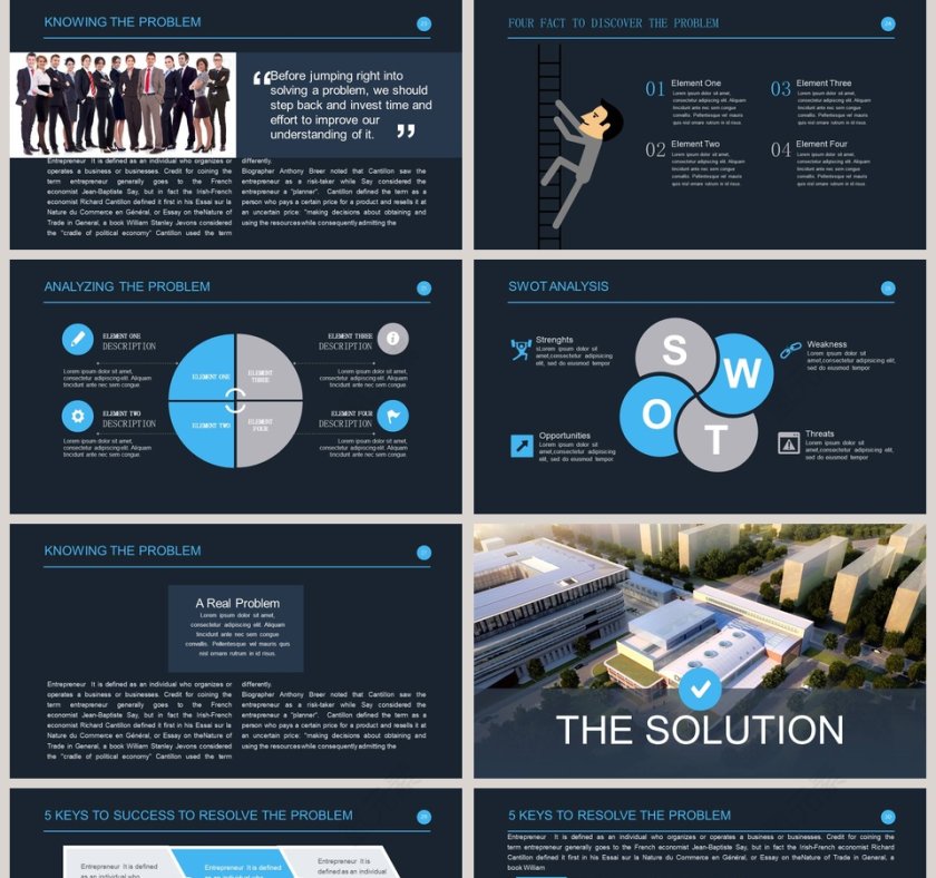 欧美经典商务时尚工作总结PPT模板 第5张