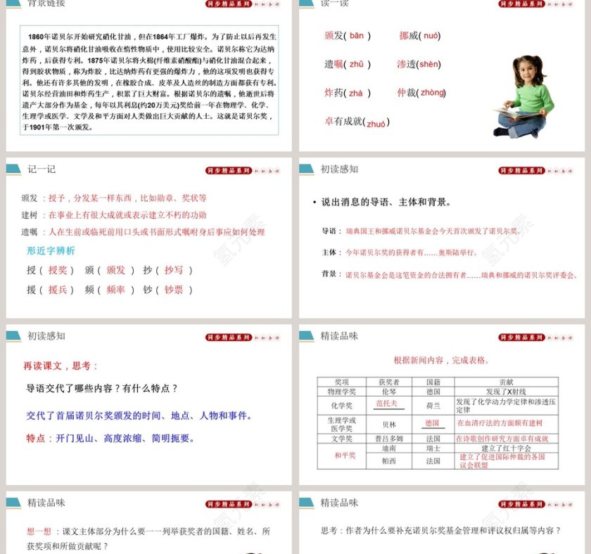 部编版八年级上册语文首届诺贝尔奖颁发语文课件PPT第2张
