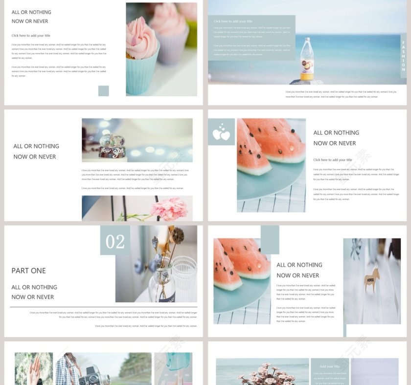 小清新英语教学课件ppt模板第2张