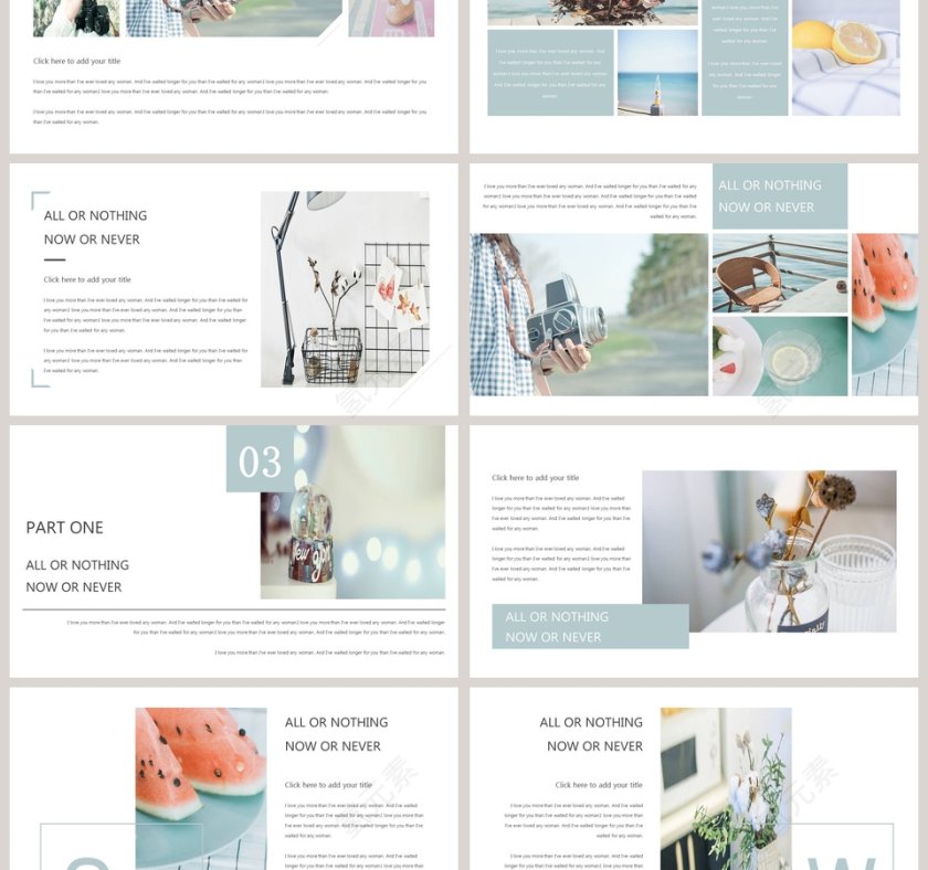 小清新英语教学课件ppt模板第3张