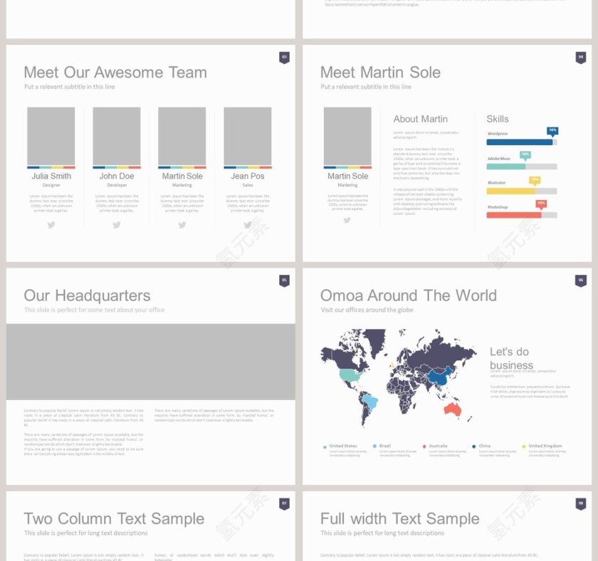 欧美经典商务时尚工作总结PPT模板第2张