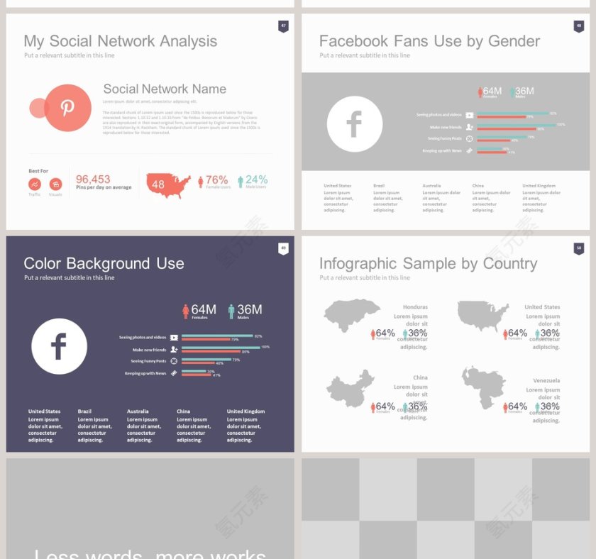 欧美经典商务时尚工作总结PPT模板第12张