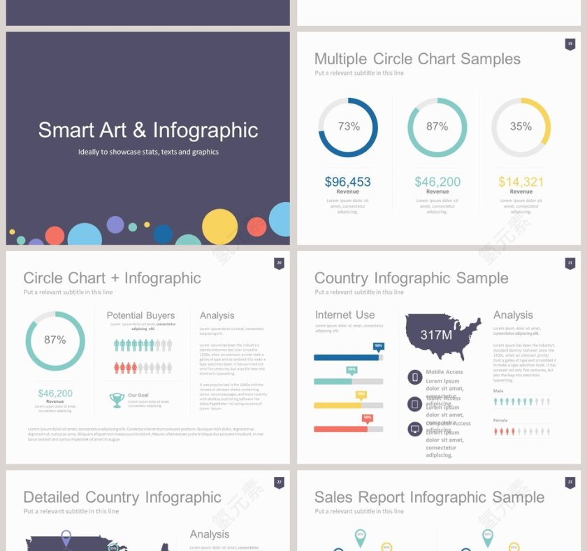 欧美经典商务时尚工作总结PPT模板第6张
