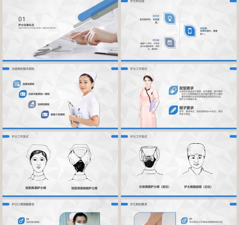 医疗医院护士护理礼仪培训PPT模板第2张