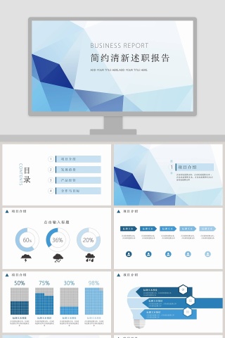 简约清新述职报告ppt