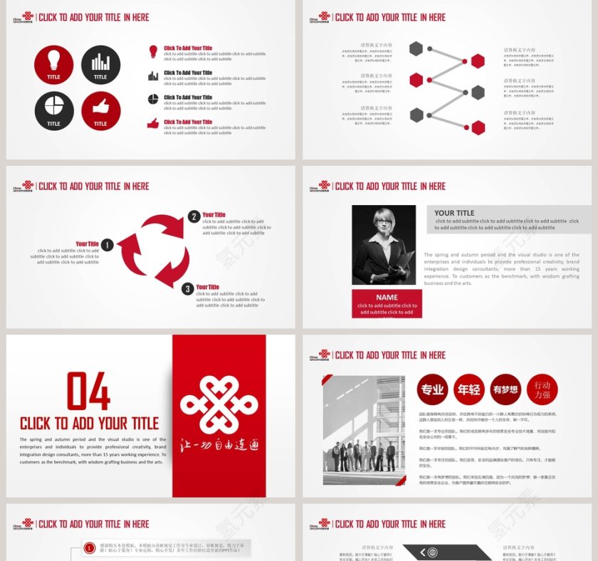 中国联通服务企业年终工作总结汇报动态ppt模板第5张