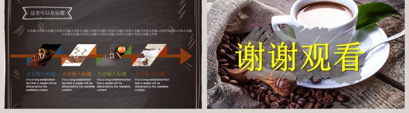 小清新风格咖啡PPT模板第5张