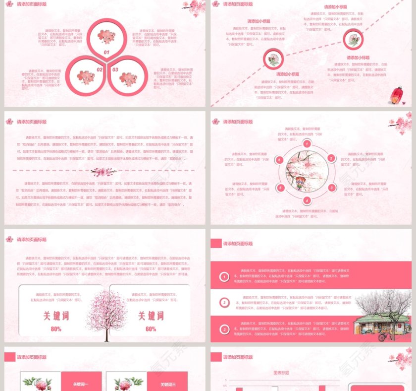 樱花小清新通用模板ppt第2张