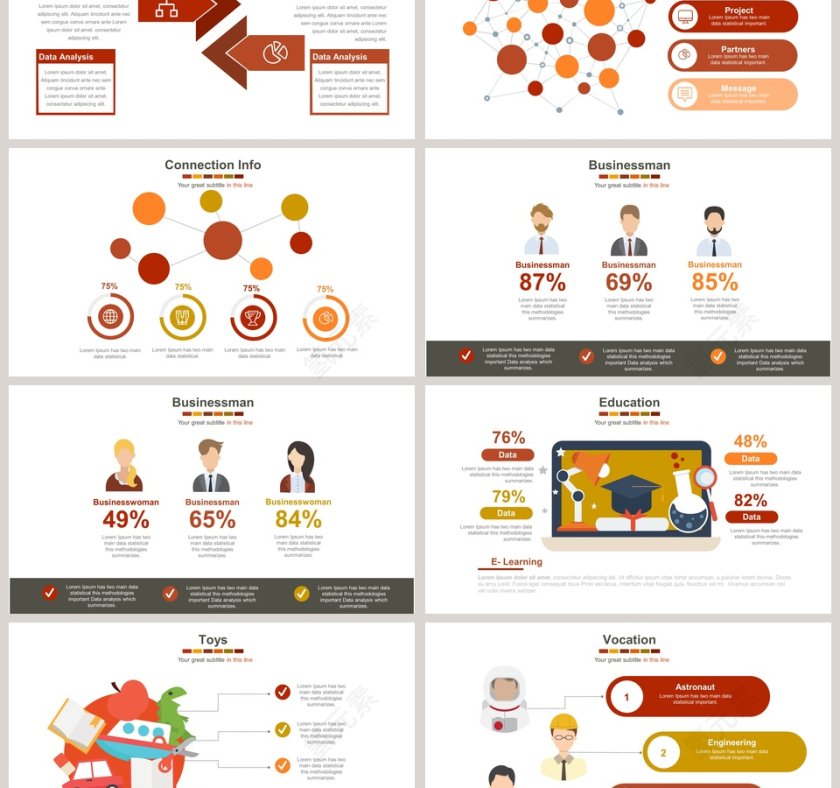 旅游综合可视化图表集PPT模板第3张