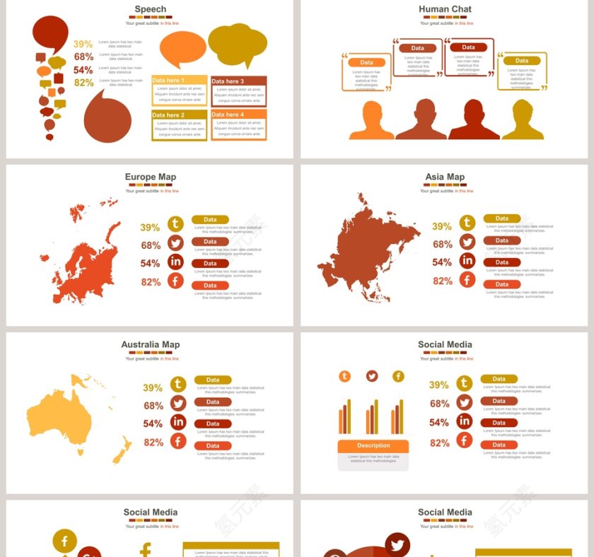 旅游综合可视化图表集PPT模板第5张
