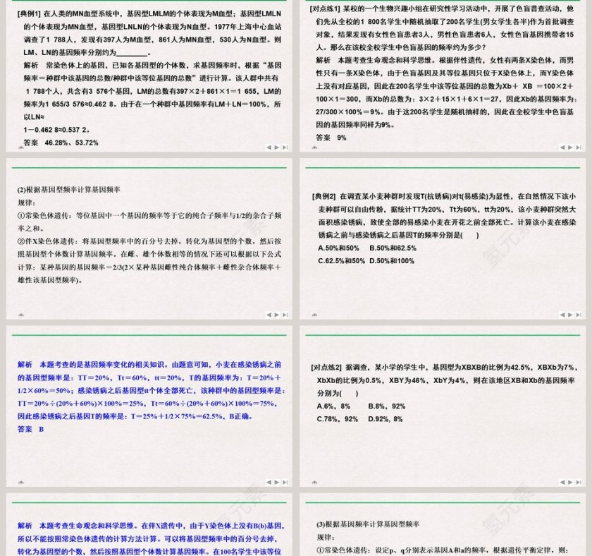 微专题七基因频率和基因型频率的计算方法教学ppt课件第2张