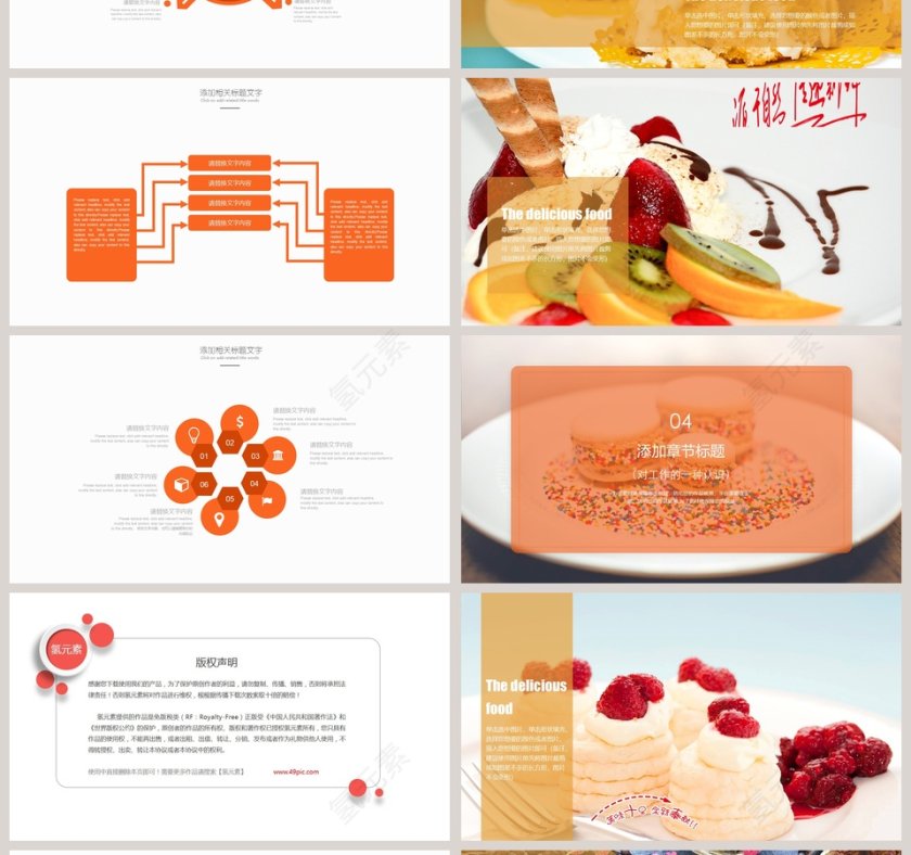 橙色简约蛋糕小清新PPT第4张