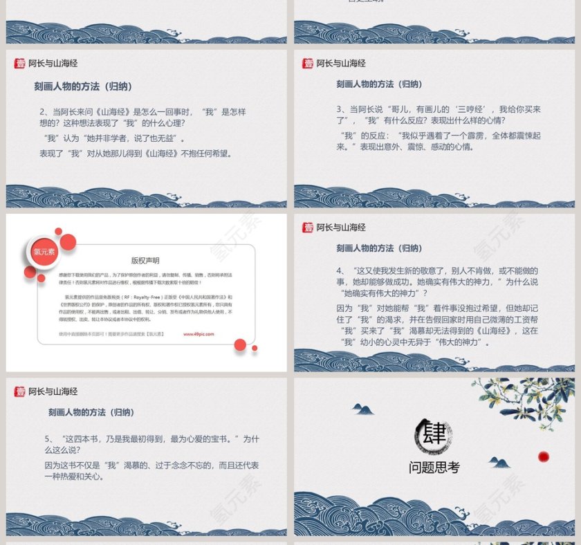 阿长与山海经主题PPT模板第4张