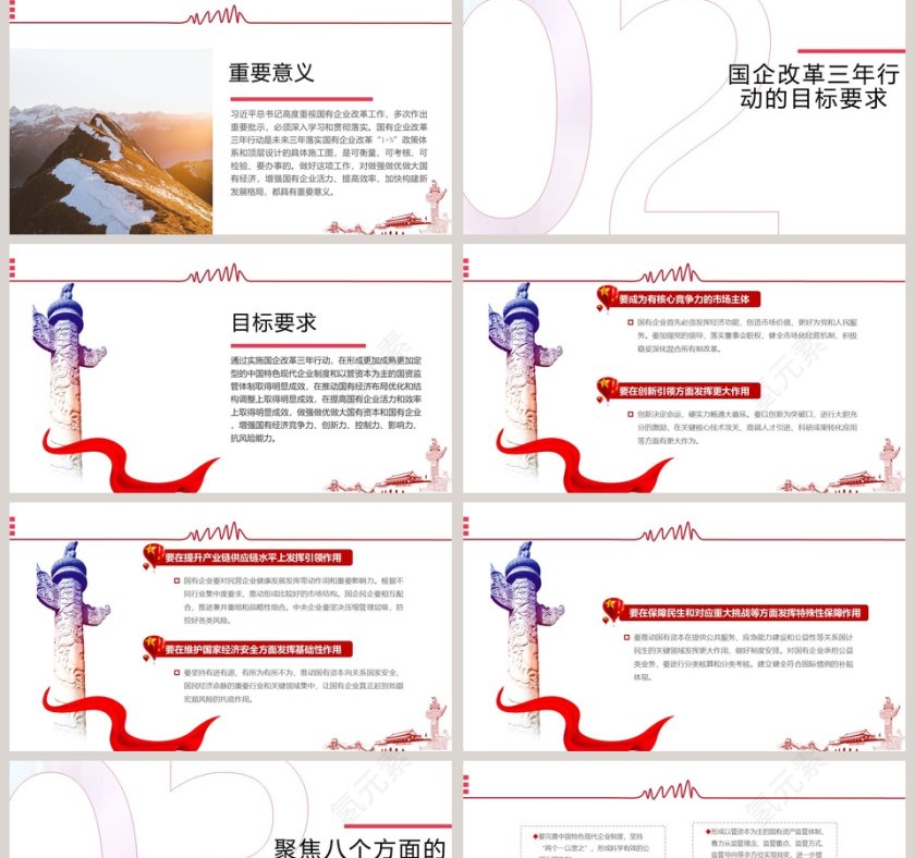 国企改革三年行动方案专题党课PPT模板第2张