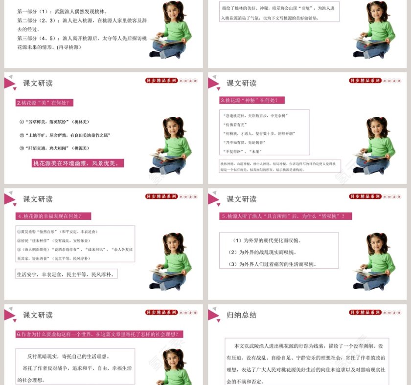 桃花源记-THE PEACH BLOSSOM SPRING教学ppt课件第3张