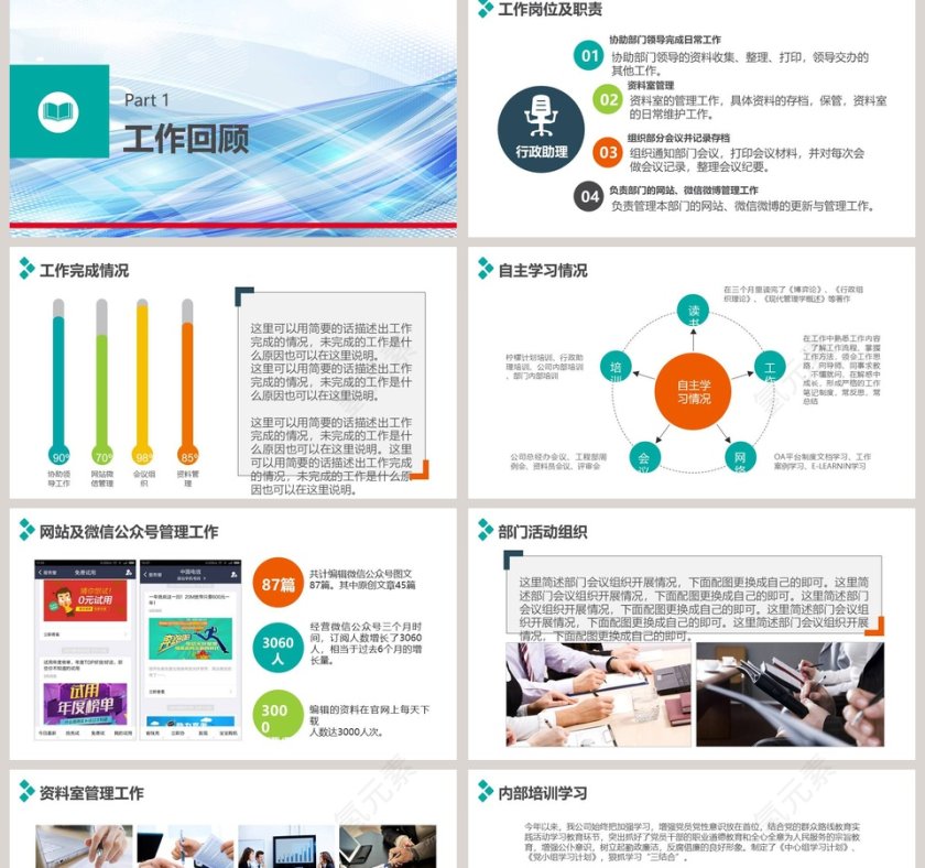 蓝色简约个人述职报告PPT第2张