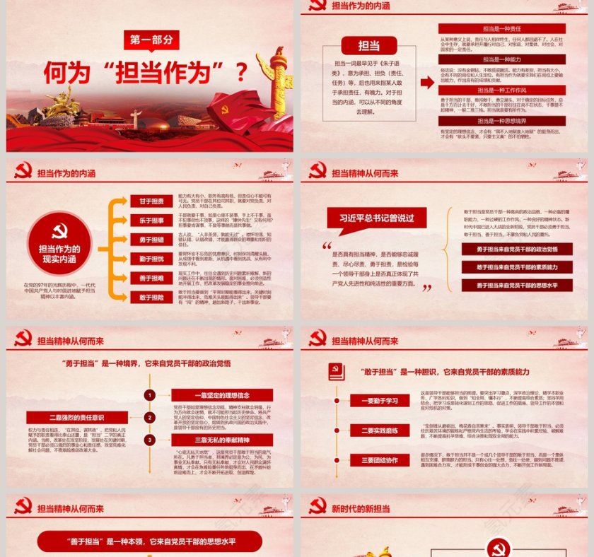 敢担当有作为筑梦新时代PPT模板第2张