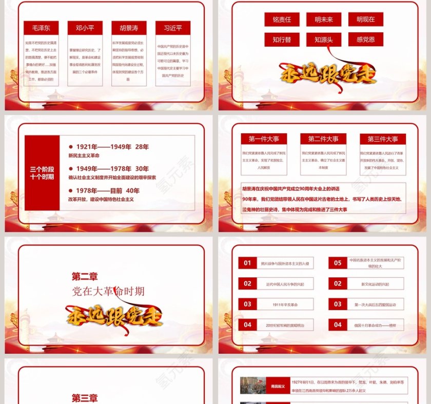 简约光辉历程热烈祝贺中国共产党建党98周年PPT模板第2张