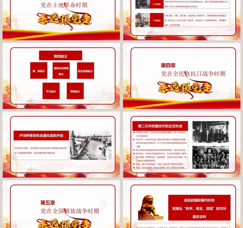 简约光辉历程热烈祝贺中国共产党建党98周年PPT模板第3张