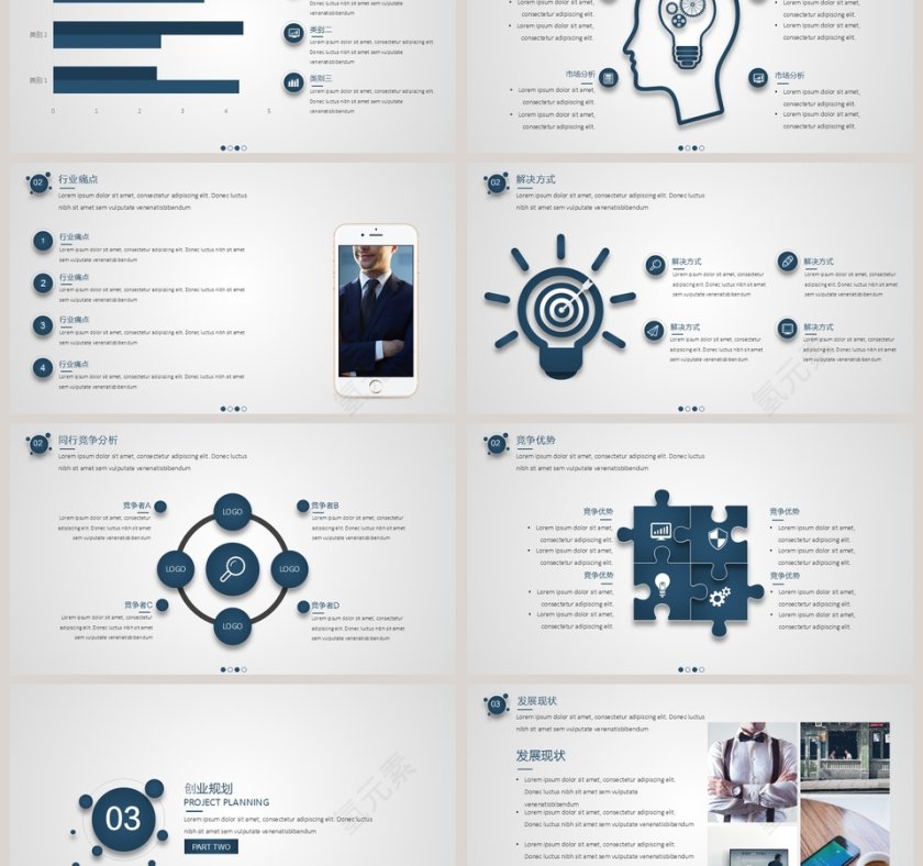 简约质感高级创业计划PPT模板第3张