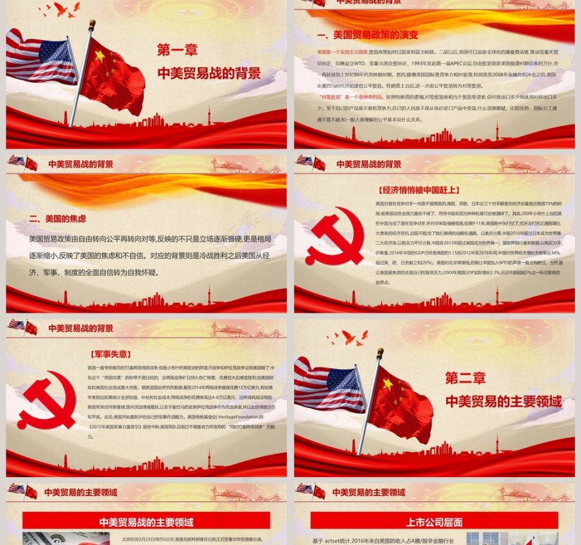简约清新中美贸易战解读学习PPT模板第2张