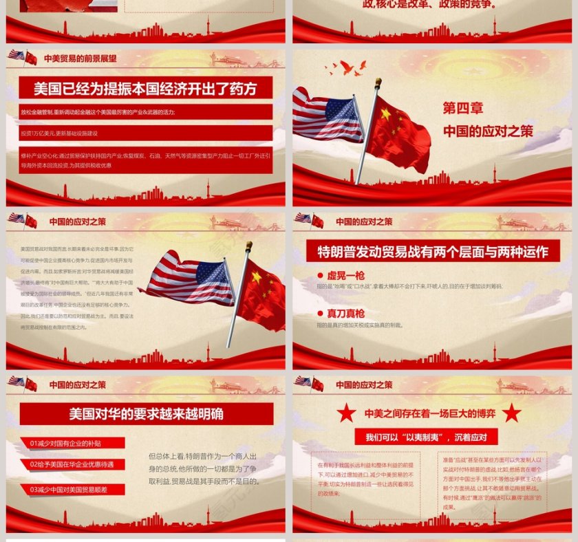 简约清新中美贸易战解读学习PPT模板第4张