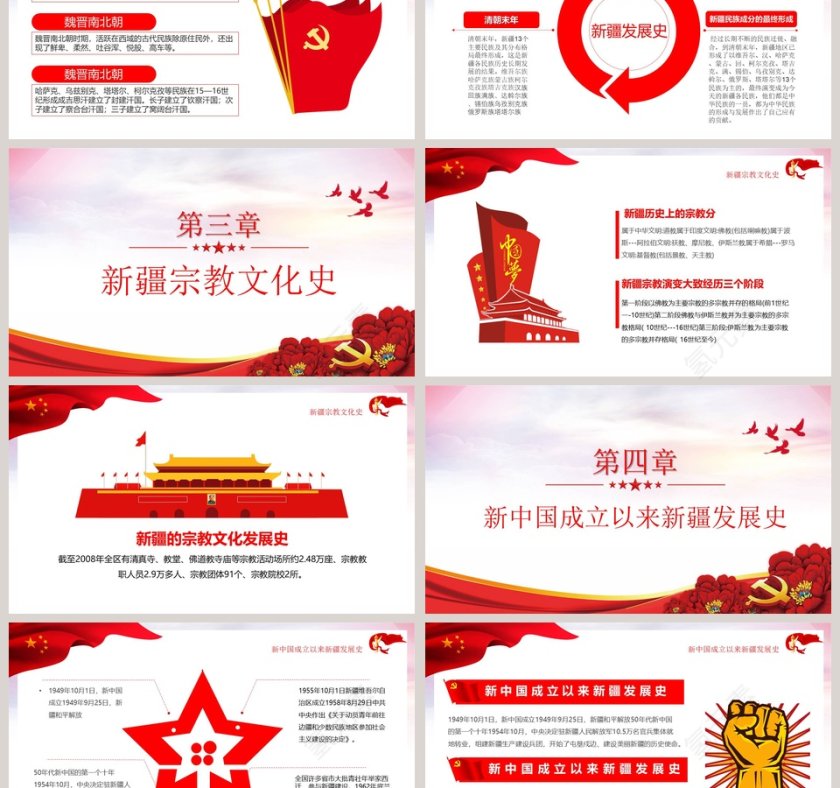 正确认识新疆四史筑牢中华民族共同体意识党课PPT模板第3张