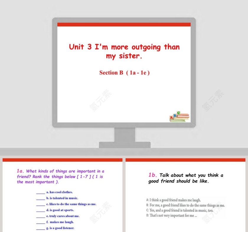 Unit 3 Im more outgoing than my sister - 教育培训行业PPT模板第1张