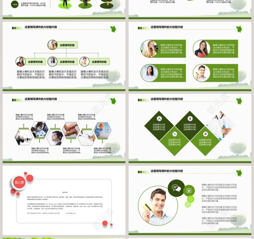 绿色环保总结汇报类PPT模板环保PPT第4张