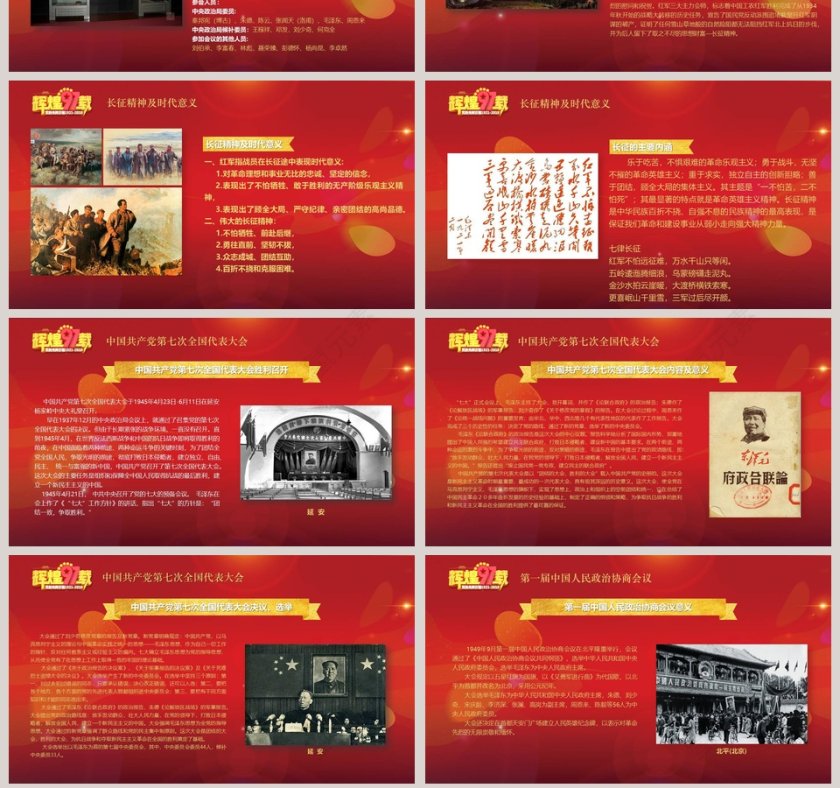 英雄精神是我们的民族精神党史的光辉历程建党97年纪念PPT模板第7张