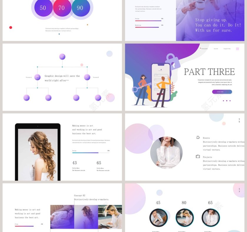 时尚创意简约清新竞职报告ppt模板第3张