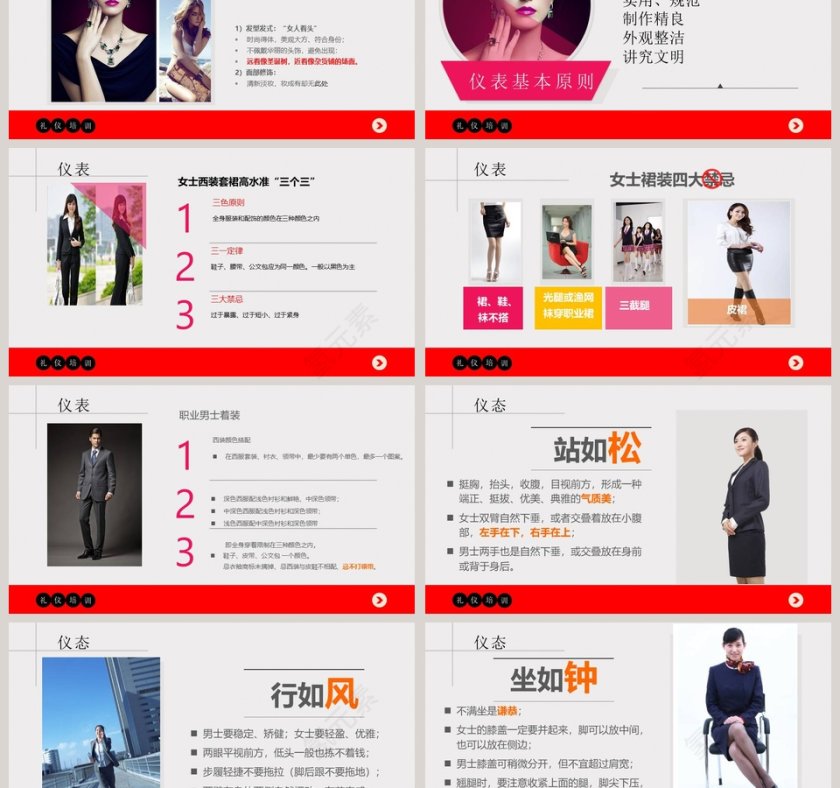商务风格简约商务礼仪培训PPT第3张