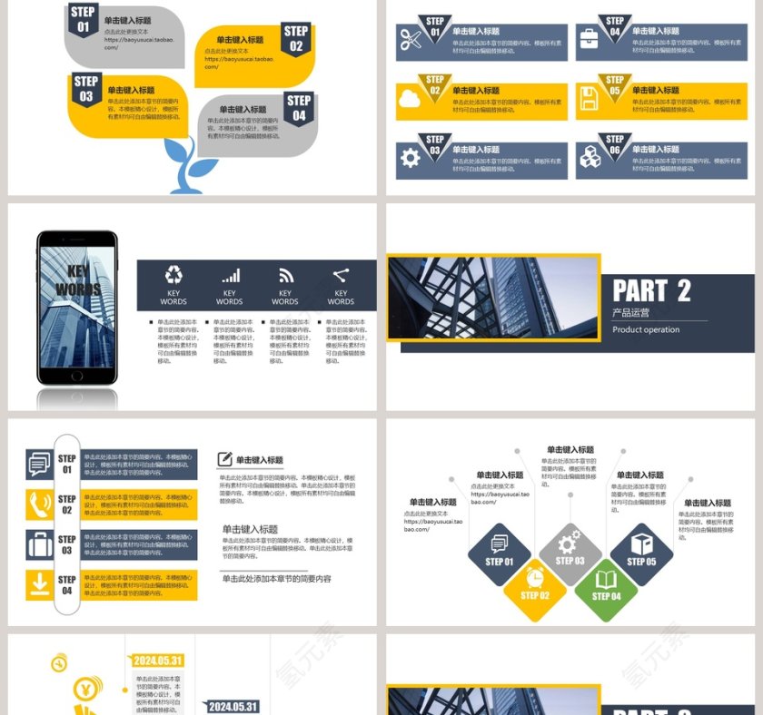 黄色简约大气完整框架商业计划书第2张