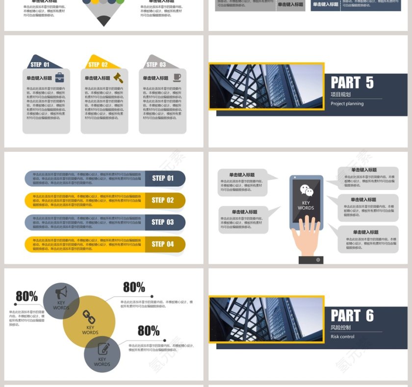 黄色简约大气完整框架商业计划书第4张