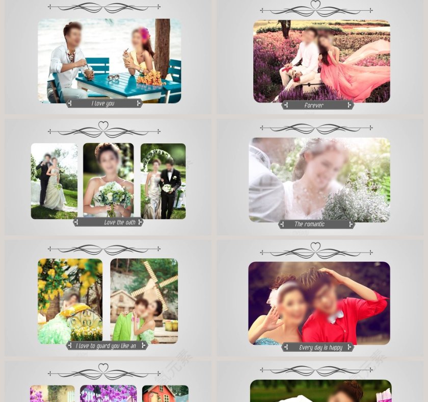 简约浪漫婚礼我们结婚啦PPT模板第5张