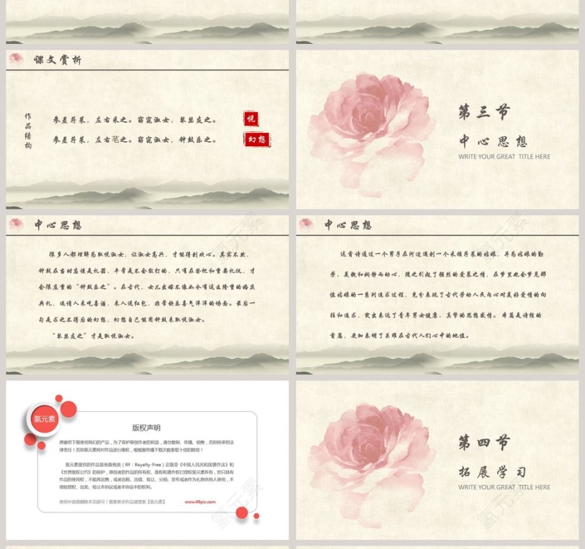 人教版初中语文课件范本PPT-关雎第4张