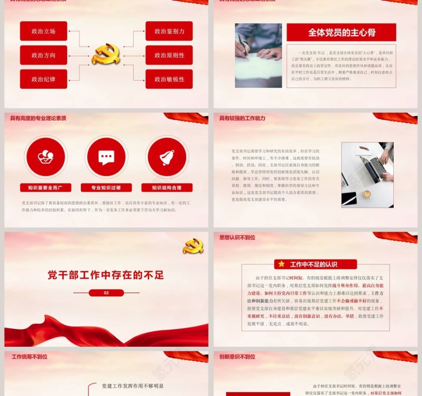新时代基层党员干部专题党课PPT模板第2张